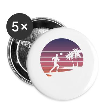 Beach Soccer Beach Soccer Sport Gift - Buttons large 2.2''/56 mm (5-pack) - white - Front