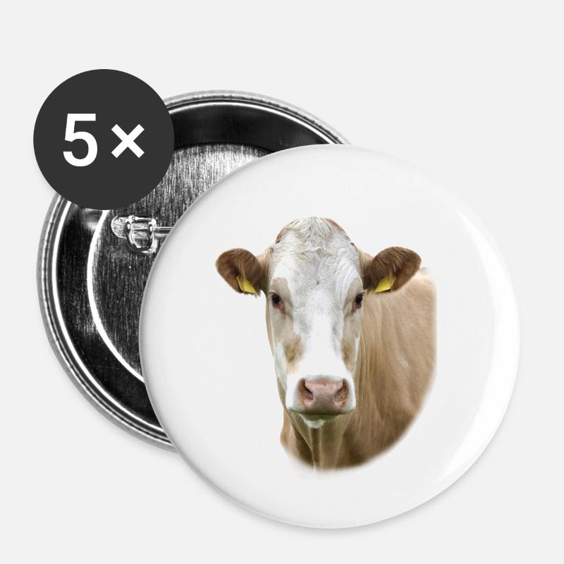 Cow. cow. - Buttons large 2.2''/56 mm (5-pack) - white
