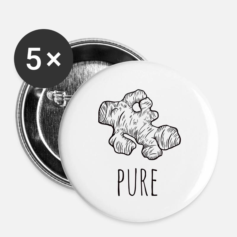 gingwer pure - Buttons large 2.2''/56 mm (5-pack) - white