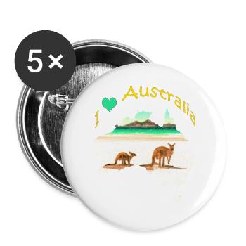 I love Australia accessories - Buttons large 2.2''/56 mm (5-pack) - white - Front