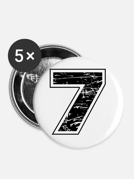 7 - Buttons groß 56 mm (5er Pack) - Weiß