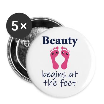 Foot care pedicure podiatrist nail salon gift - Buttons large 2.2''/56 mm (5-pack) - white - Front