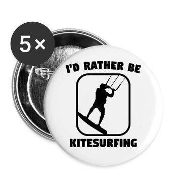 Je préférerais faire du kitesurf - Lot de 5 grands badges (56 mm) - blanc - Devant