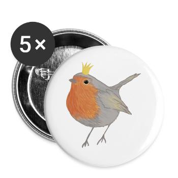 Robin princess - Buttons large 2.2''/56 mm (5-pack) - white - Front