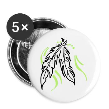 Feathers tied together - Buttons large 2.2''/56 mm (5-pack) - white - Front