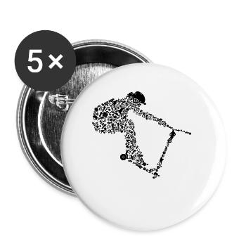 Scooter - Lot de 5 grands badges (56 mm) - blanc - Devant