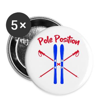 Pole Position, Skiing Holiday, Ski season, Slalom - Buttons large 2.2''/56 mm (5-pack) - white - Front
