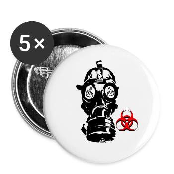 fuck the virus - Lot de 5 grands badges (56 mm) - blanc - Devant