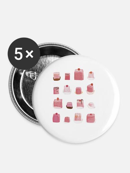 Sugar-sweet pink punch-crab - Buttons large 2.2''/56 mm (5-pack) - white