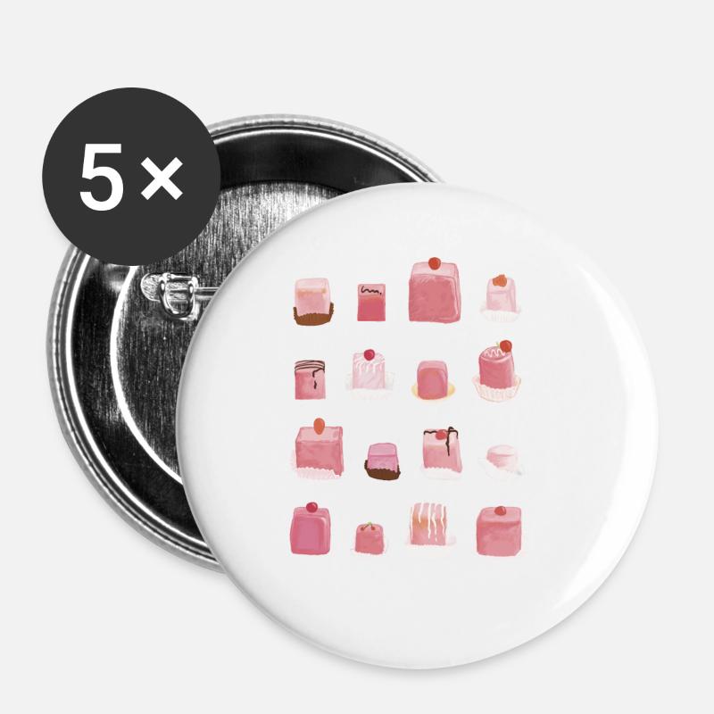 Sugar-sweet pink punch-crab - Buttons large 2.2''/56 mm (5-pack) - white