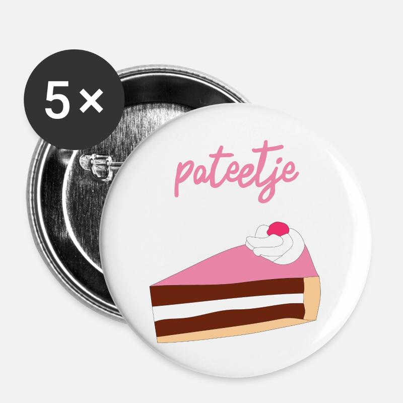 Pateetje - Buttons groß 56 mm (5er Pack) - Weiß