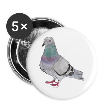Wester Stadttaube - Buttons large 2.2''/56 mm (5-pack) - white - Front