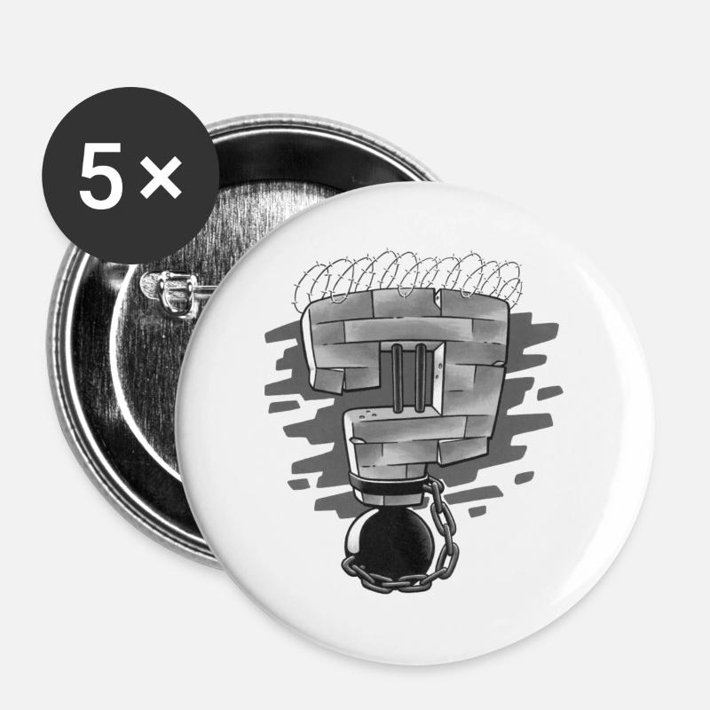 Why prisons don't benefit anyone - Buttons large 2.2''/56 mm (5-pack) - white
