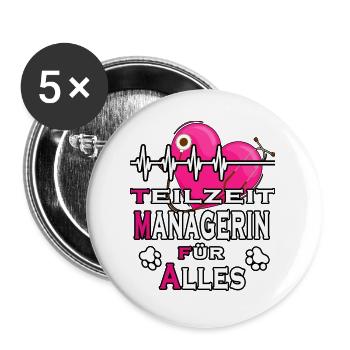tmfa manager liebe tier tierarztpraxis tierfreund - Buttons groß 56 mm (5er Pack) - Weiß - Vorne