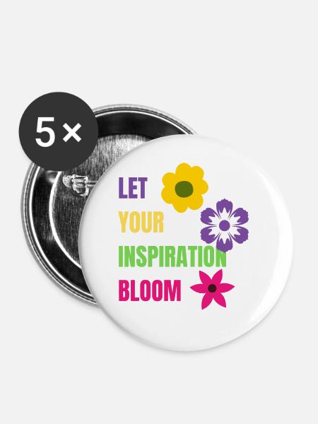 Let your Inspiration Bloom - Buttons groß 56 mm (5er Pack) - Weiß