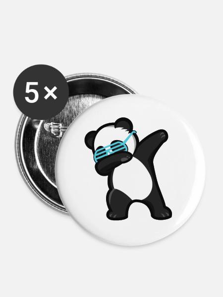 Dabbing Panda Pandabär - Buttons groß 56 mm (5er Pack) - Weiß
