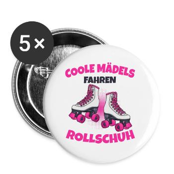 Rollschuhe - Buttons groß 56 mm (5er Pack) - Weiß - Vorne