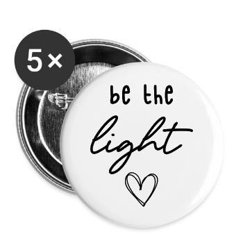 be the light - Lot de 5 grands badges (56 mm) - blanc - Devant