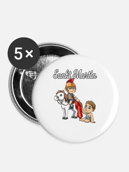 Sankt Martin St Martin - Buttons groß 56 mm (5er Pack) - Weiß