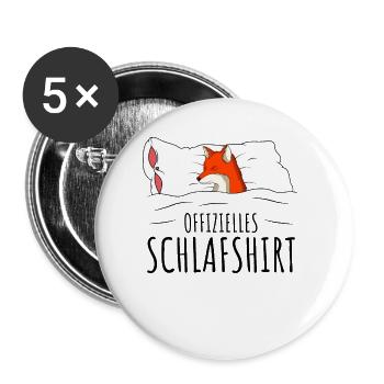 Fuchs - Buttons groß 56 mm (5er Pack) - Weiß - Vorne