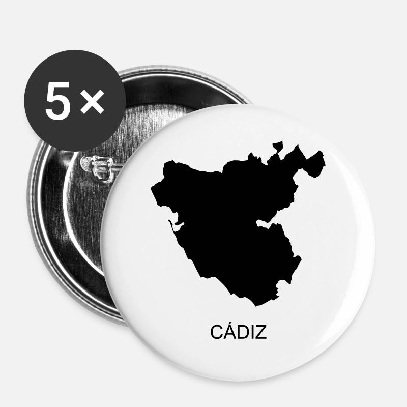 Cadiz - Buttons large 2.2''/56 mm (5-pack) - white