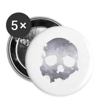 Skull - Buttons large 2.2''/56 mm (5-pack) - white - Front