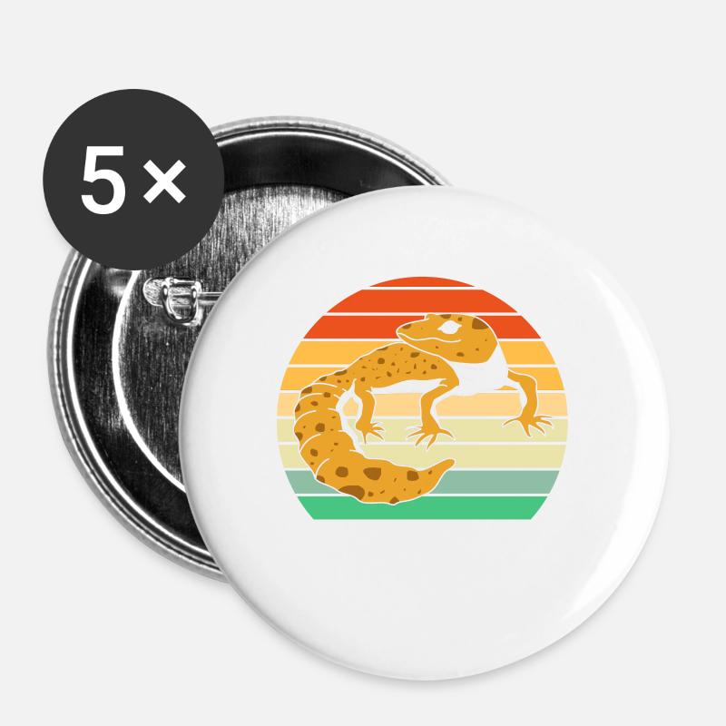 leopard gecko - Buttons large 2.2''/56 mm (5-pack) - white
