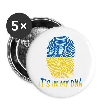 flag of Ukraine it's in my DNA gift idea - Buttons large 2.2''/56 mm (5-pack) - white - Front
