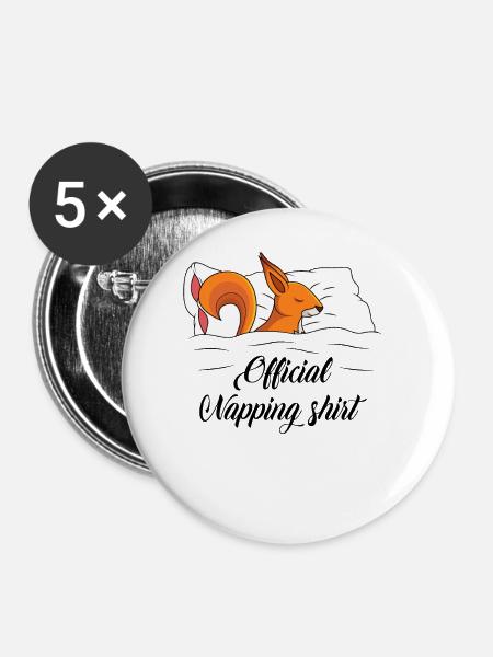 Eichhörnchen - Buttons groß 56 mm (5er Pack) - Weiß