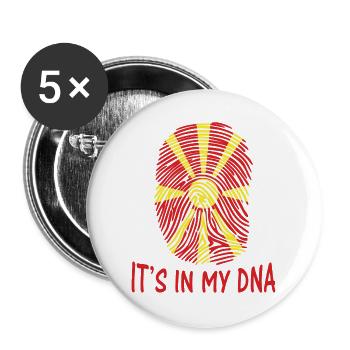 flag of North Macedonia it's in my dna t-shirt - Buttons large 2.2''/56 mm (5-pack) - white - Front
