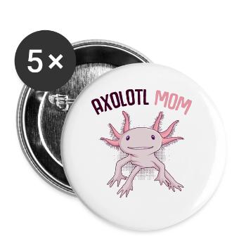 axolotl - Buttons large 2.2''/56 mm (5-pack) - white - Front