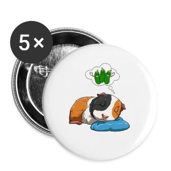 Guinea pig dreams of cucumbers - Buttons large 2.2''/56 mm (5-pack) - white - Front