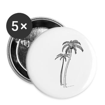 Palmiers à noix de coco - Lot de 5 grands badges (56 mm) - blanc - Devant