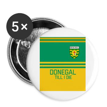 Donegal GAA - Buttons groß 56 mm (5er Pack) - Weiß - Vorne