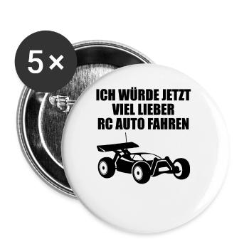 Modellauto RC Auto Car Modellbau Spruch Geschenk - Buttons groß 56 mm (5er Pack) - Weiß - Vorne