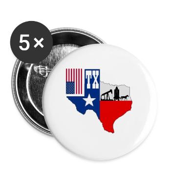 Texas - Lot de 5 grands badges (56 mm) - blanc - Devant