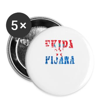 Hrvatska Kroatien Fussball - Buttons groß 56 mm (5er Pack) - Weiß - Vorne