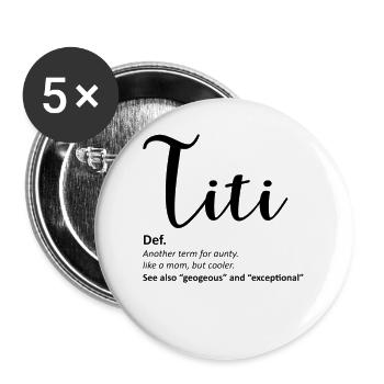 Cadeau drôle de chemise de tante pour tante - Lot de 5 grands badges (56 mm) - blanc - Devant
