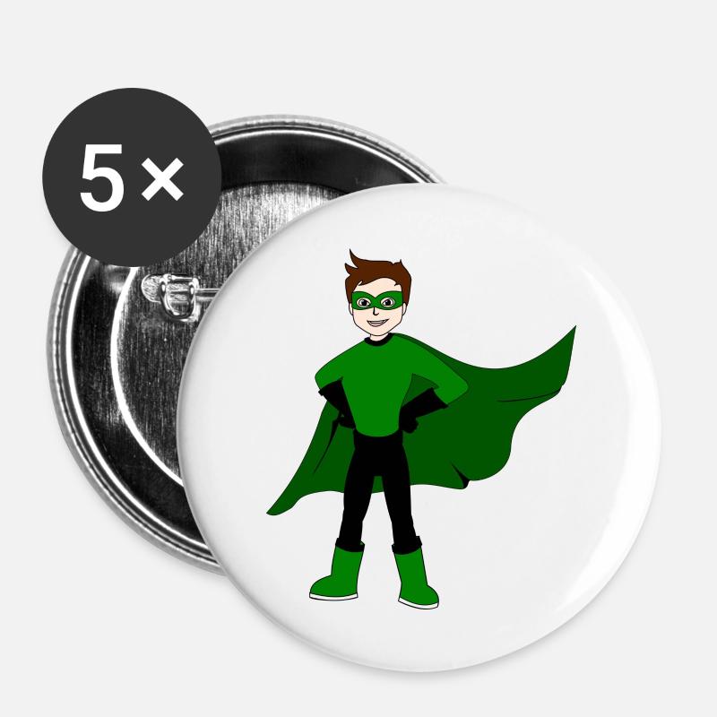 super hero child - Buttons large 2.2''/56 mm (5-pack) - white