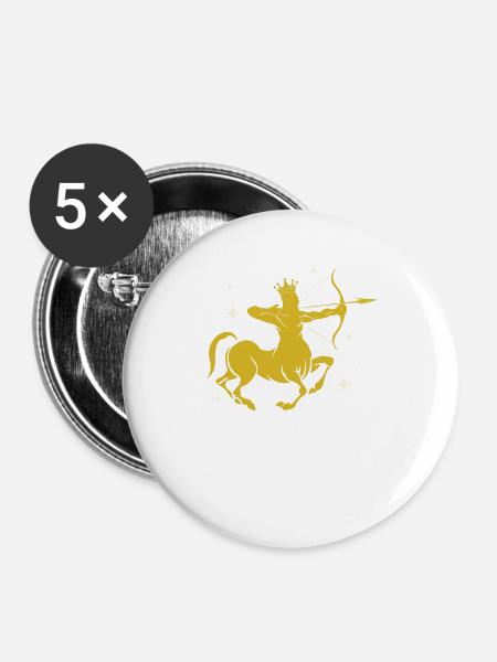 Schütze Sternzeichen - Buttons groß 56 mm (5er Pack) - Weiß