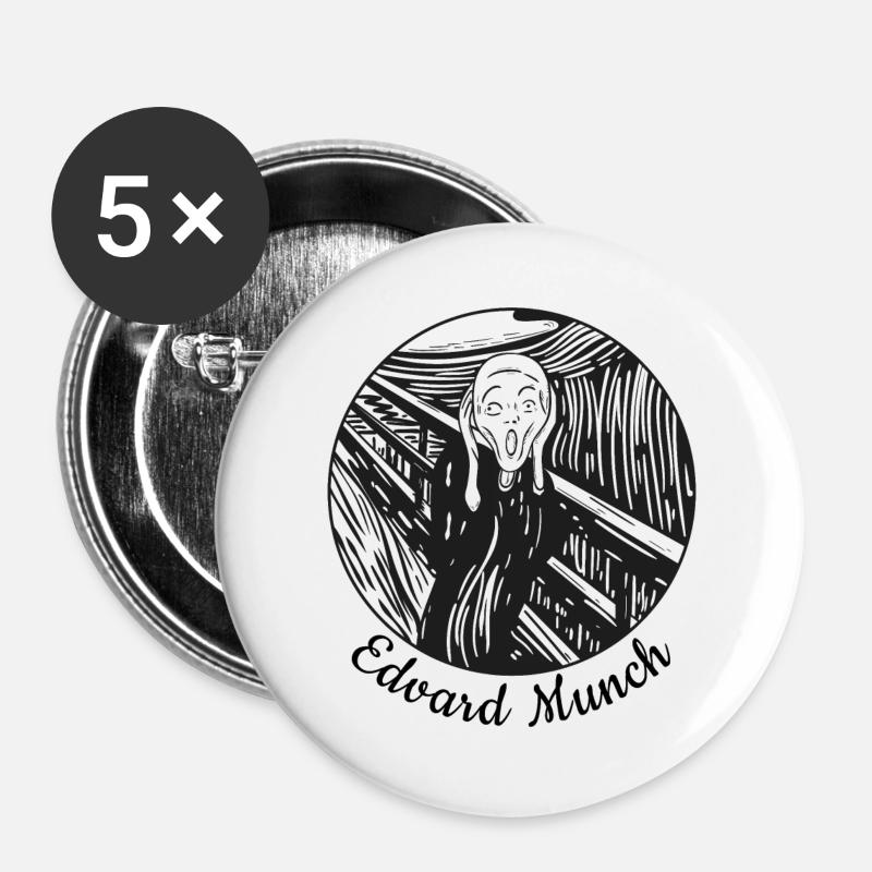 der Schrei tshirt - Buttons groß 56 mm (5er Pack) - Weiß
