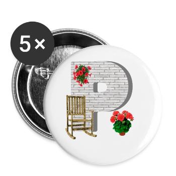 garten p - Buttons groß 56 mm (5er Pack) - Weiß - Vorne