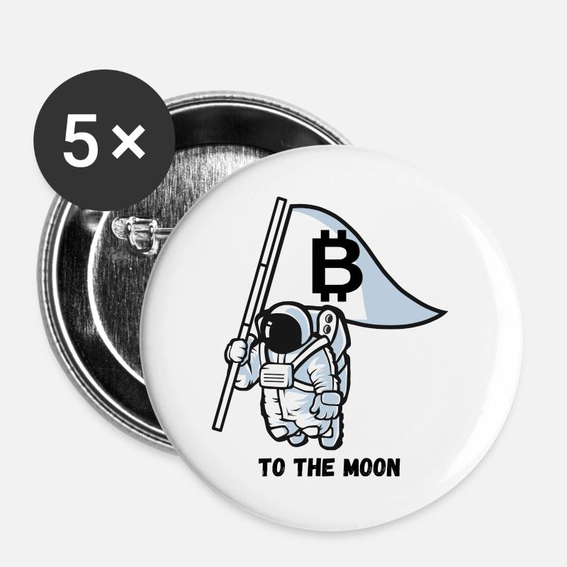 Bitcoin - Buttons large 2.2''/56 mm (5-pack) - white