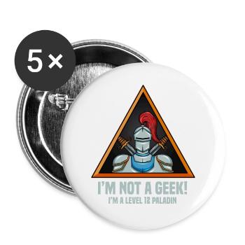 Geek Streber Paladin Dungeon Role Playing Gift - Buttons large 2.2''/56 mm (5-pack) - white - Front