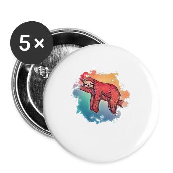 Paresseux - Lot de 5 grands badges (56 mm) - blanc - Devant