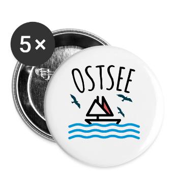 Ostsee - Buttons groß 56 mm (5er Pack) - Weiß - Vorne