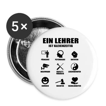 Ein lehrer Student Schule Geschenk Professor - Buttons groß 56 mm (5er Pack) - Weiß - Vorne