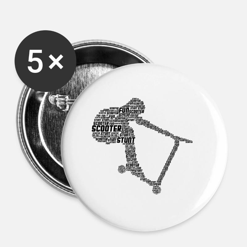 Scooter - Buttons large 2.2''/56 mm (5-pack) - white