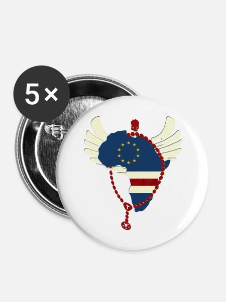 Cabo Verde - Buttons groß 56 mm (5er Pack) - Weiß