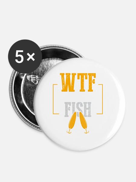 fishing angeln spruch - Buttons groß 56 mm (5er Pack) - Weiß
